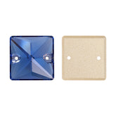 Light Sapphire Square Shape High Quality Glass Sew-on Rhinestones WholesaleRhinestone
